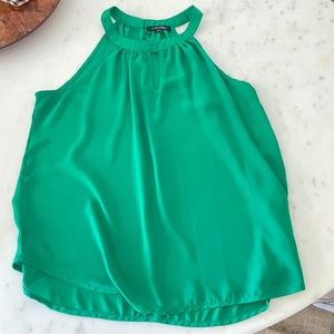 Sleeveless Keyhole Blouse Kelly Green Size Large Petite